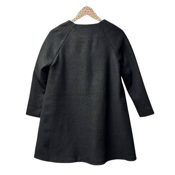 Tuckernuck Blair Bow Coat Dress Long Sleeve Mini Dress Black XS Extra Small