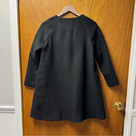 Tuckernuck Blair Bow Coat Dress Long Sleeve Mini Dress Black XS Extra Small