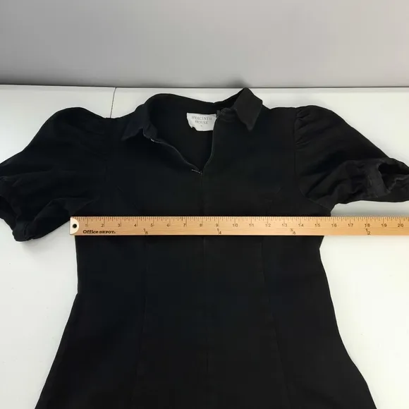 Tuckernuck Hyacinth House Black Front Zip Denim Mini Dress size Medium