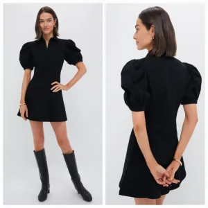 Tuckernuck Hyacinth House Black Front Zip Denim Mini Dress size Medium
