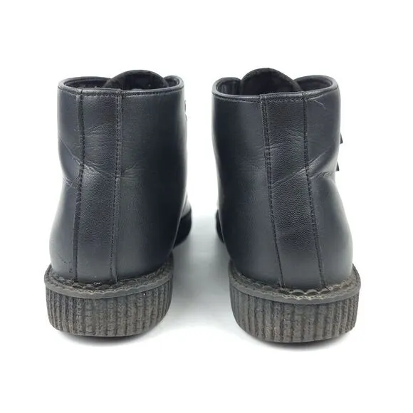 T.U.K. Footwear Black TUKskin 3 Buckle Metal Pointed Creeper Boot Men's 12 Vegan