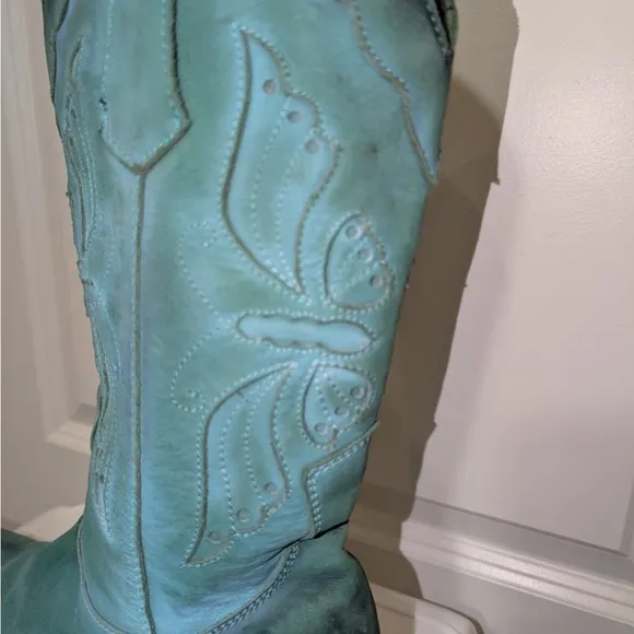 Turquoise Distressed women’s Leather Western Boots - Sundance - 8 1/2 M
