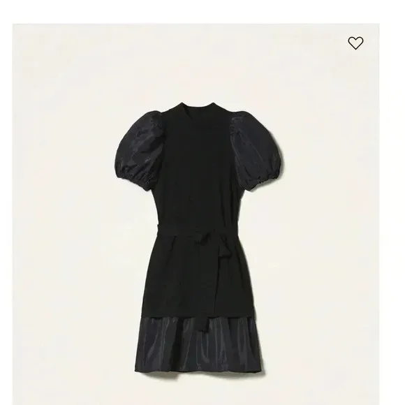 Twinset Milano Taffeta and wool blend dress Sz XS black gothic