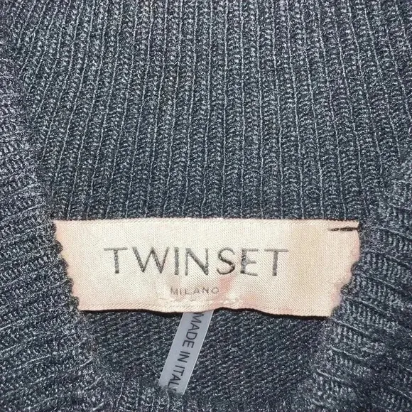 Twinset Milano Taffeta and wool blend dress Sz XS black gothic