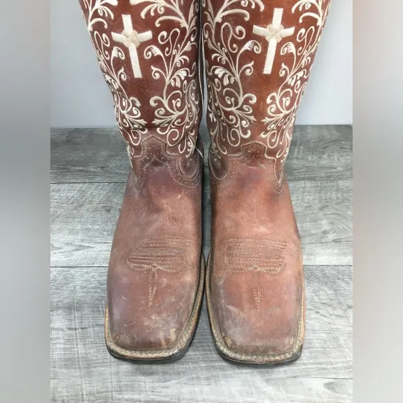 Twisted X WRS0012 Embroidered Punchy Leather Cowgirl Western Women Boots Size 10