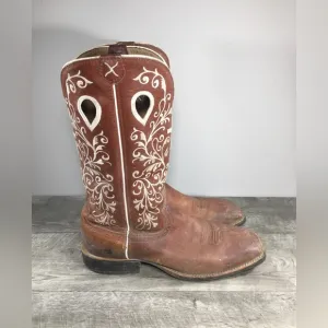 Twisted X WRS0012 Embroidered Punchy Leather Cowgirl Western Women Boots Size 10