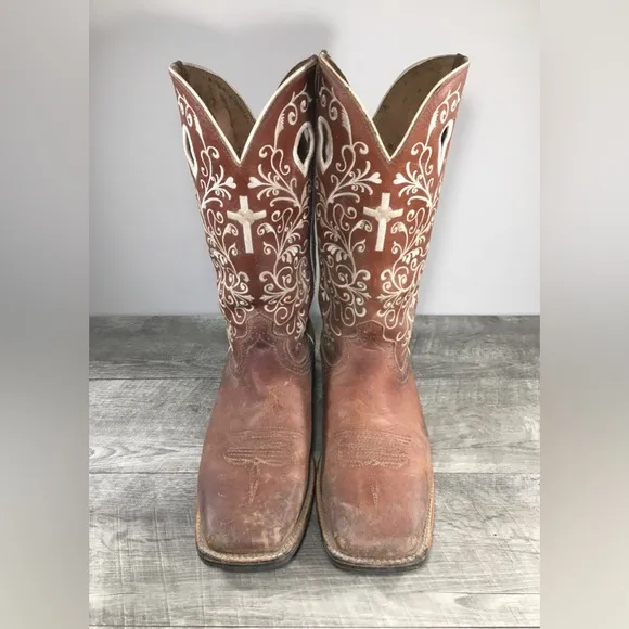 Twisted X WRS0012 Embroidered Punchy Leather Cowgirl Western Women Boots Size 10