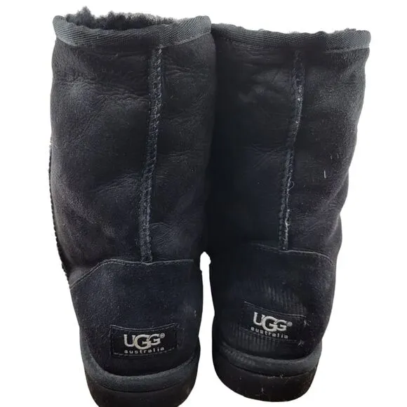 UGG 5825 Classic Short Sheepskin Boots Black Women's Size 9