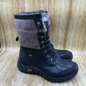 UGG Adirondack Women's Size 7 Black Waterproof Sheepskin Black Boots Shoes 1906