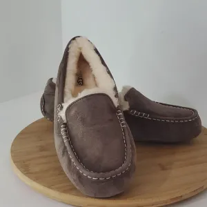 UGG Ansley Slipper Espresso Suede Wool Loafer Moccasin Women US 11 EU 42 New