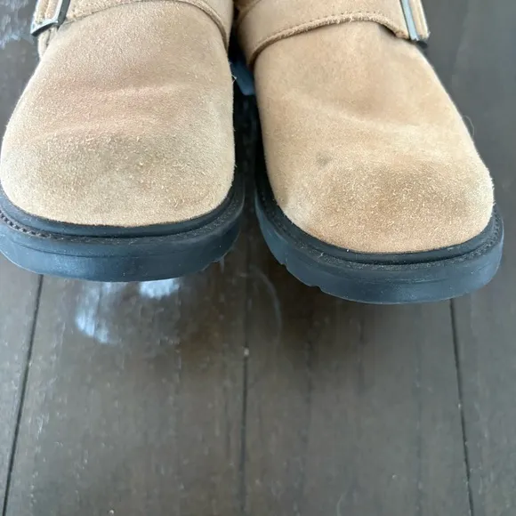 Ugg Ashton Short Weather Boot Boots Tan Suede Buckle Beige Size 3‎ Kids Unisex