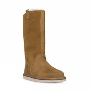 UGG Australia Classic Tall SONOMA Chestnut Leather suede  Boots fur wool 7