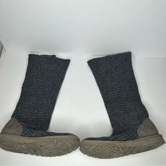 UGG Australia Gray Knit fold over tall Boots