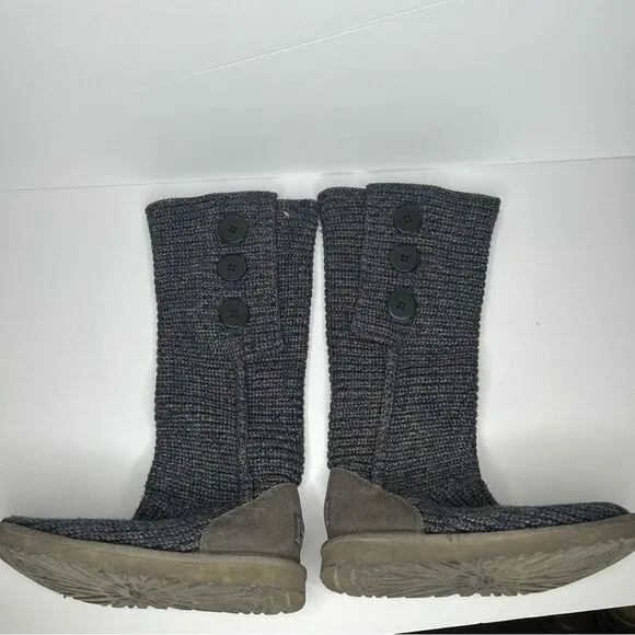 UGG Australia Gray Knit fold over tall Boots