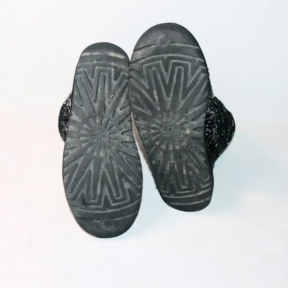 UGG Australia Reverse Sequin Eva Short Boots in Black and Silver