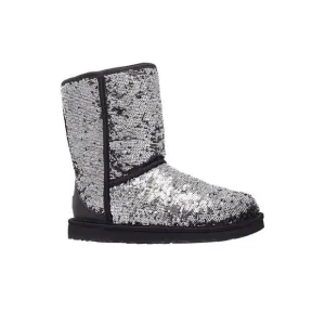 UGG Australia Reverse Sequin Eva Short Boots in Black and Silver