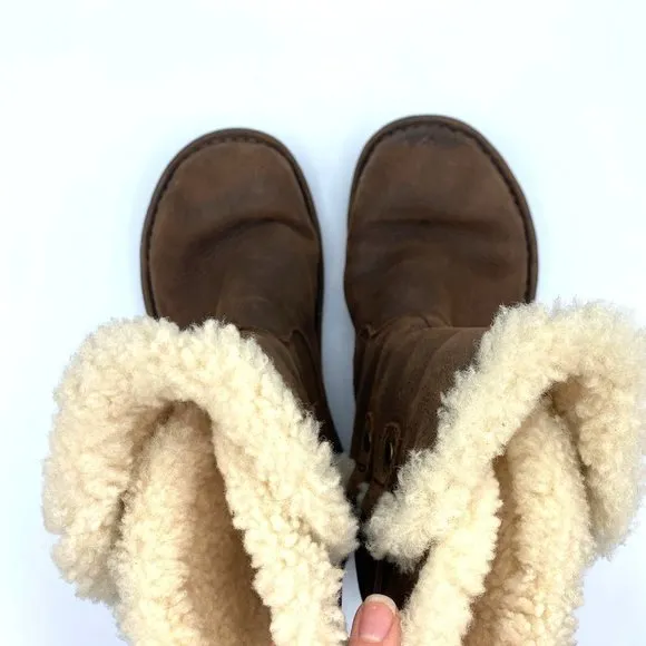 UGG Australia Womens Akadia 1007760 Brown Shearling Lined Winter Boots Size 6