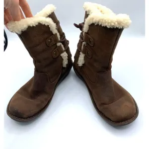 UGG Australia Womens Akadia 1007760 Brown Shearling Lined Winter Boots Size 6