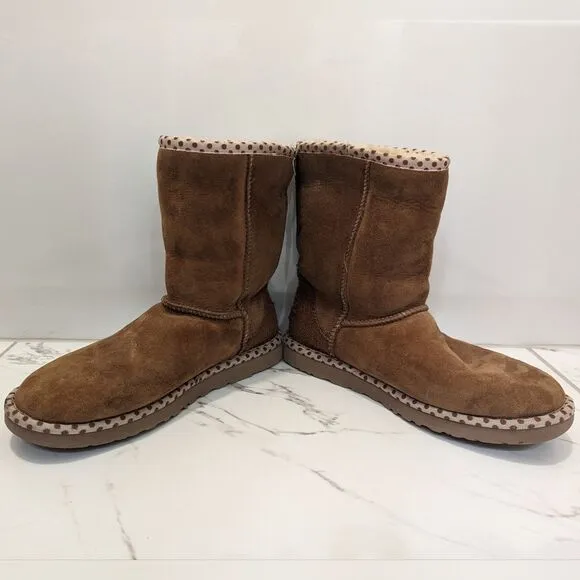 Ugg Australia Women's Camel Tan 78 Classic Short Shearling Sheepskin Boots 8