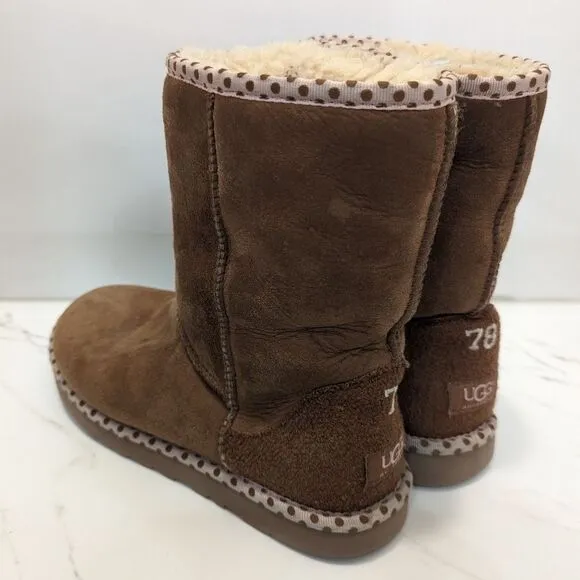 Ugg Australia Women's Camel Tan 78 Classic Short Shearling Sheepskin Boots 8
