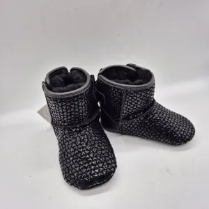 Ugg Baby  Booties Size 4 5 Black Hearts Cozy