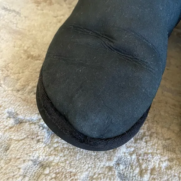 Ugg Bailey Bow II Black Short Boots Sheepskin Lined Suede Leather: 4