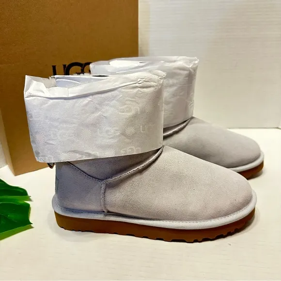 UGG Bailey Bow Retro Spot Boots Grey NEW