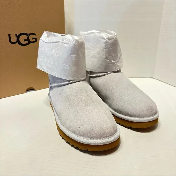 UGG Bailey Bow Retro Spot Boots Grey NEW