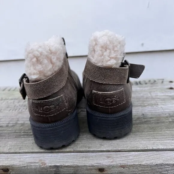Ugg Benson Low Waterproof Leather Wool Lined Boots Size 6
