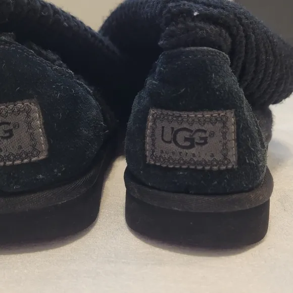 UGG Black Knit Button Boots