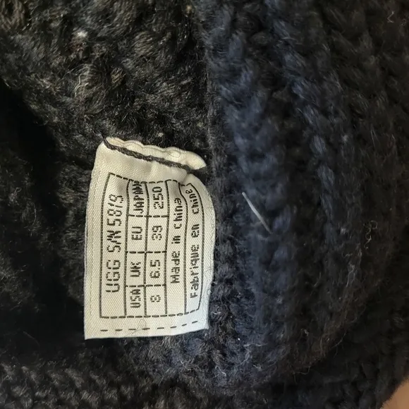 UGG Black Knit Button Boots