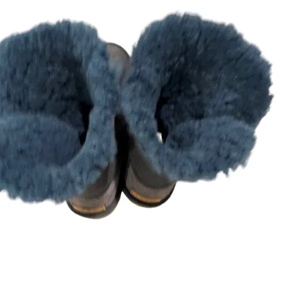 UGG | Blue Denim Grayish | Shearling fur Button Boots - Size 7