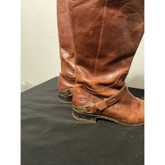 UGG Boots  Brown Leather Long Distressed sz. 7.5