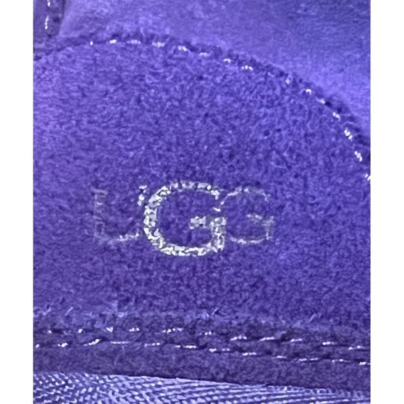 UGG Boots Purple Suede Sheepskin Lined Lace Up Ankle Size 7 EU 37-1094269