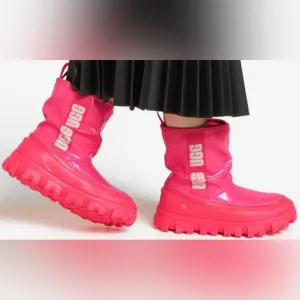 UGG BRELLAH MINI WOMEN SHORT RAIN BOOTS CORAL US 7
