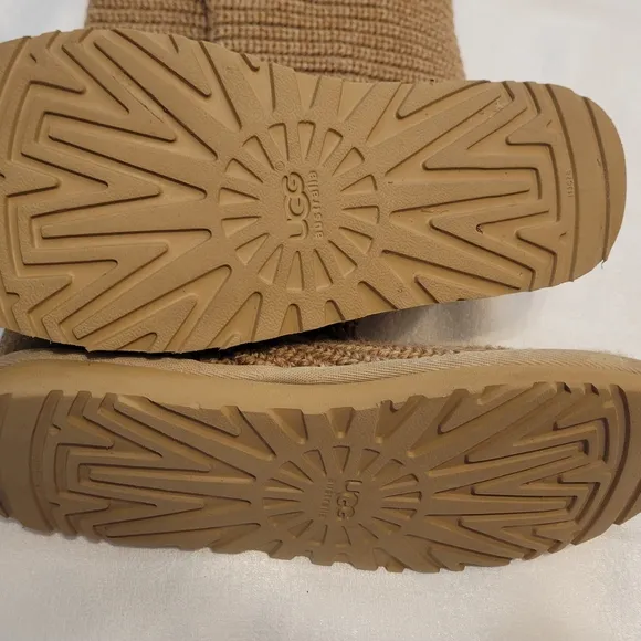 UGG Brown Knit Button Boots