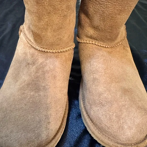UGG Brown Shearling Boots with Ribbon Detail