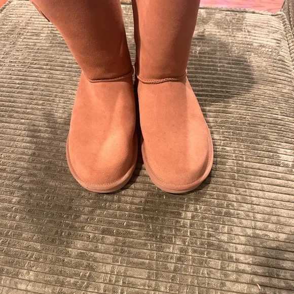 UGG Brown Suede Boots with Buckle Detail