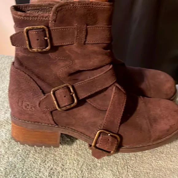 UGG buckle motorcycle boots brown size 7