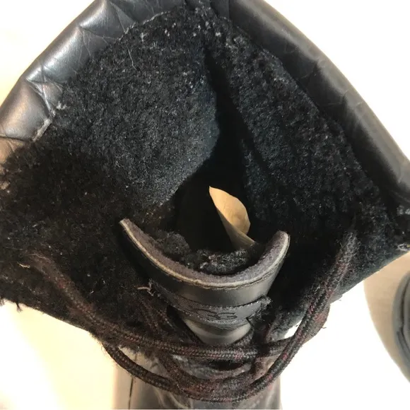 UGG Butte ll Black Leather Toddlers Boots Size 12