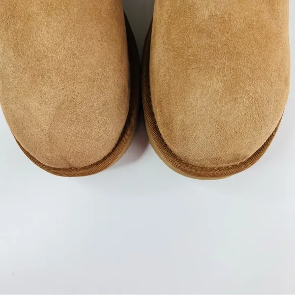 UGG Chestnut Tan Bailey Bow Il Suede Sheepskin Classic Cozy Winter Boots NWT