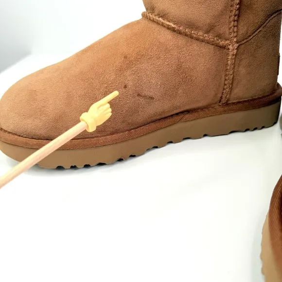 UGG Chestnut Tan Bailey Bow Il Suede Sheepskin Classic Cozy Winter Boots NWT