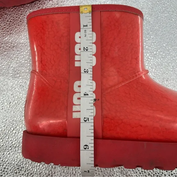 UGG Classic Clear Mini Samba Red Boots Size 8