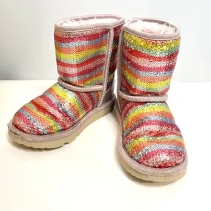 UGG Classic II Short Girls Mural Rainbow Sequin Boots