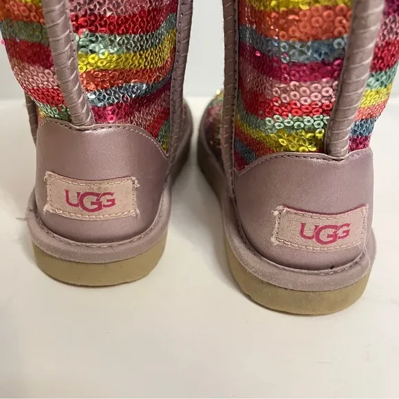 UGG Classic II Short Girls Mural Rainbow Sequin Boots