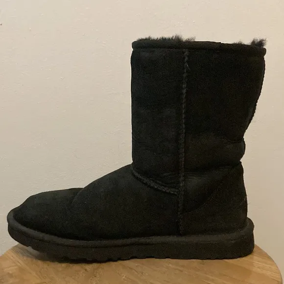 UGG Classic Short Boots Black Suede Size 9 (Women) / 8 (Men)