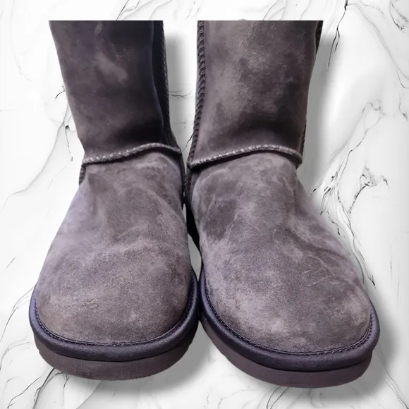 Ugg Classic Short Boots Swarovski Crystal Bows Gray Women size 7