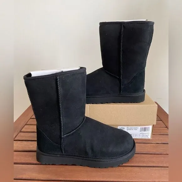 UGG Classic Short II Boots Black USA Women Size 6/UK 4/EU 37