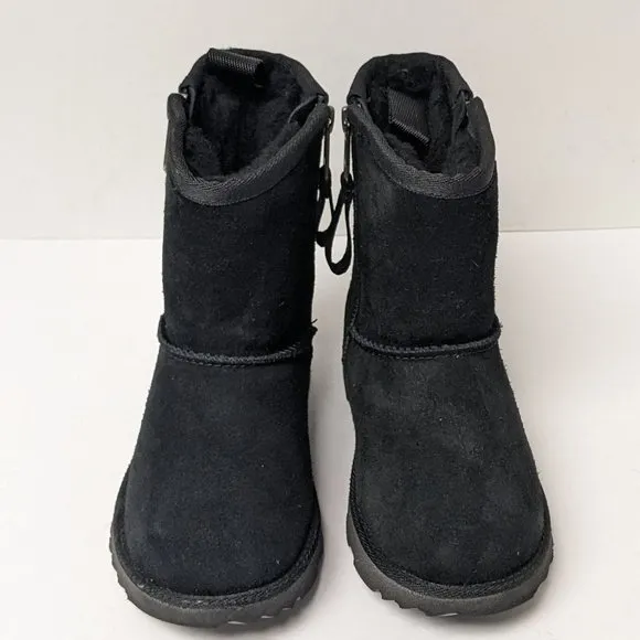 UGG Classic Short II Dual Zip Boots, Black Suede, Little Kids 11 M