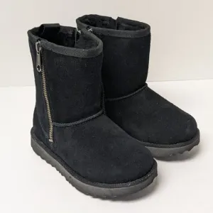 UGG Classic Short II Dual Zip Boots, Black Suede, Little Kids 11 M